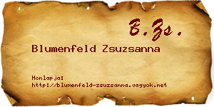 Blumenfeld Zsuzsanna névjegykártya